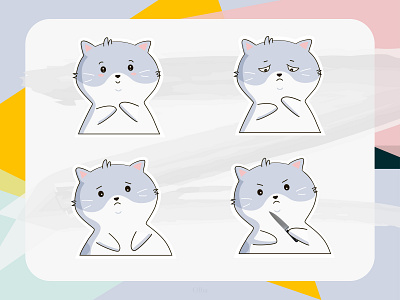 4 стани cat collage design illustration illustrator sticker stickers vector