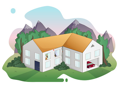 House house illustration illustrator landscape vector будинок дом