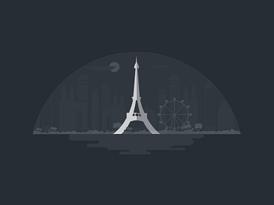 Paris flat france icon illustration paris vector