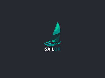 Sailor Logo creative green logo sail sailboat sailor sea boat