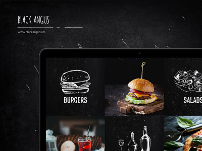 Black Angus angus art bar beef black creative food goobrand menu restaurant template website