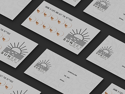 Sunset Coffee Co. Business Card Design brand identity branding business business card business card design coffee design sunset vector