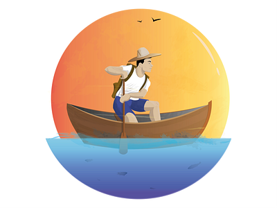 "Atitude" adobe illustrator art aventure boat goals illustration navigation sail sunset vacation vector