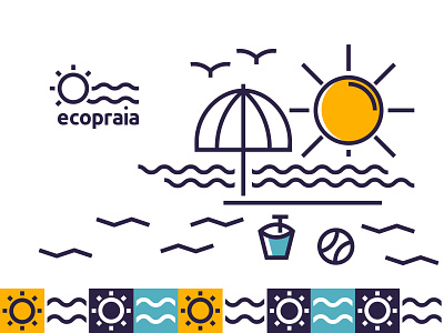 Ecopraia - logo and brand adobe illustrator bold branding design graphic design icones illustration logo minimalist natureza outline praia preservação ambiental summer vector web