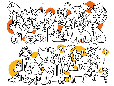 Cats ans dogs adobe illustrator art branding cat composição design design de identidade dog elementos graphic design illustration minimalist vector