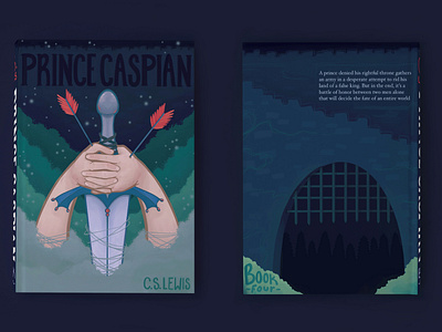 Book 4 Prince Caspian FRONT and BACK brand design design illustration typography