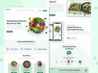 Food Web Landing Page  - Web Design