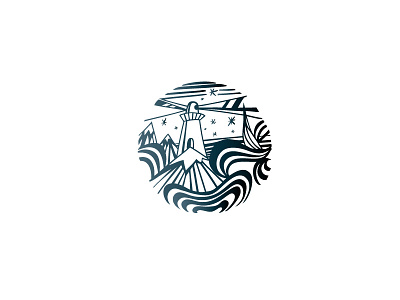 North Waves boldflower lighthouse logo north sea stars