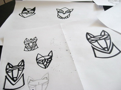 Works in progress! birds boldflower fox foxet logo owio owlox pen