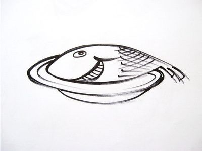 Works in progress! boldflower fish happy logo plate smile