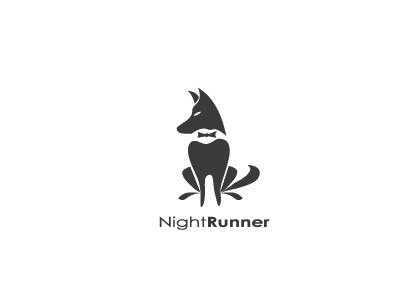 NightRunner black boldflower dog logo nightrunner tie