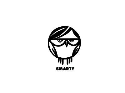Smarty bird boldflower geek logo nerd owl smarty