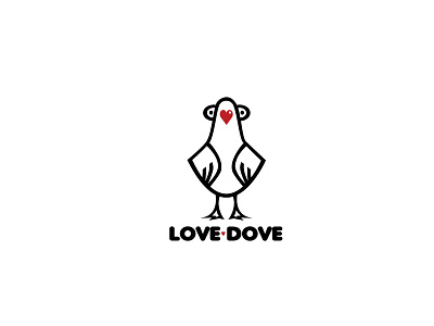 Love Dove bird boldflower dove heart logo love