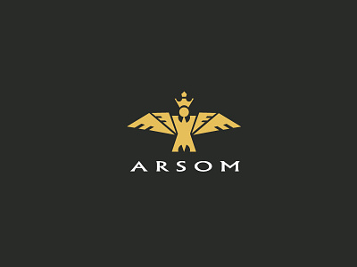 Arsom arsom boldflower crown eagle logo man victory