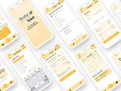 BusyBee app branding careerfoundry design product design productivity ui ux yellow