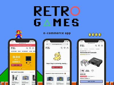 Retro Games app branding design design app ecommerce ecommerce app games gaming retro retrogames ui ux