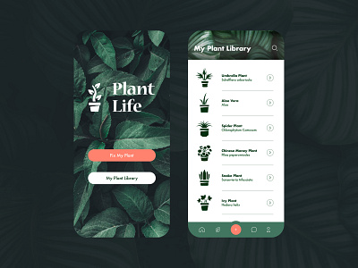 Plant Life App Design app application creative design graphic design iphone layout logo mobile plant plants ui ux vector