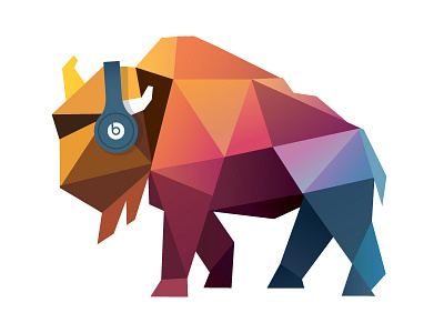 BISONgs bison branding color design geometric logo music triangles twinoaks vector