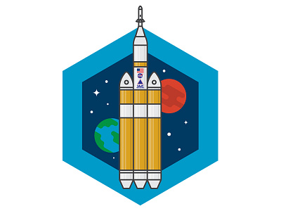 Orion EFT-1 badge color crest illustration mars mission nasa orion patch shuttle space vector