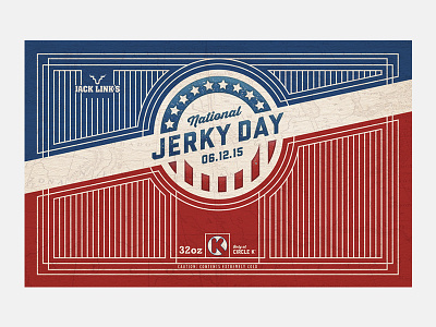National Jerky Day Cup america badge beef jerky holiday line logo patriotic stamp twinoaks typography vintage