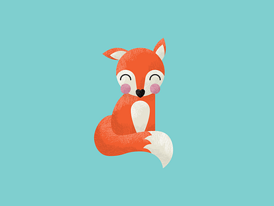 Baby Fox animal baby fox illustration kids round texture vector