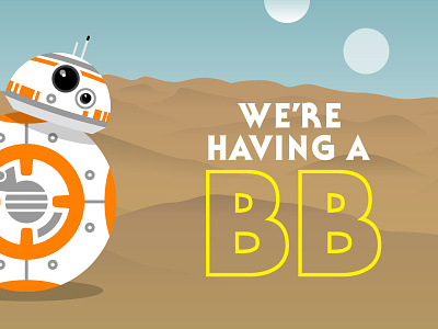 BB Baby baby baby announcement bb 8 illustration star wars the force awakens vector