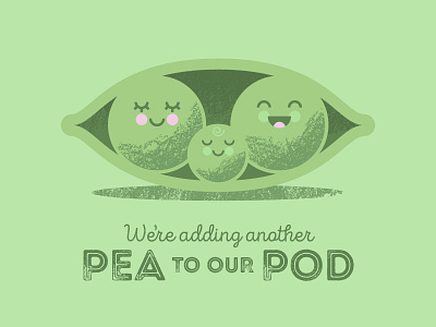 Peas in a Pod baby baby announcement family pea peas pod retro texture vector