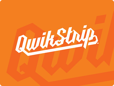 Qwikstrip 2 branding lettering logo logotype orange retro script twinoaks vintage