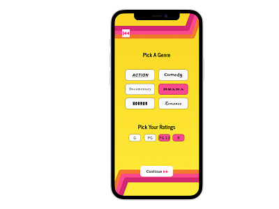 Genre Selection Page, Films With Friends app art branding clean design graphic design illustration ui ux web