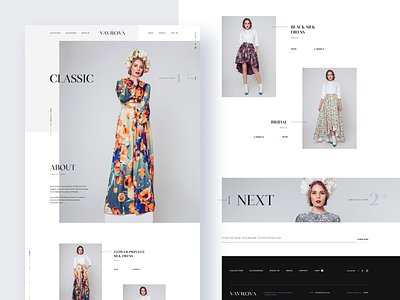 Vavrova ⏤ Homepage clean dresses fashion fashion design homepage minimal modeling modern web web design webdesign website website design