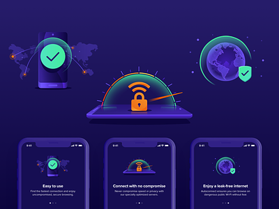 Avast Illustrations ⏤ VPN Mobile #3 app application avast connection illustration ios iosapp mobileapp performance privacy productdesign protection security vpn