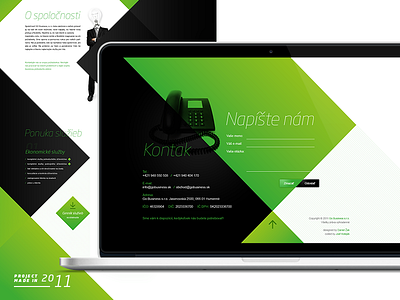 GO Business Website / 2011 2011 accounting black contact diagonal form green interface ui web webdesign white