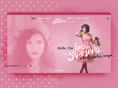 Siposova — Personal Website 2015 personal pink retro webdesign website yellow