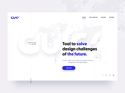 GUICY — Website Concept blue homepage lunch screen ui ux web webdesign white