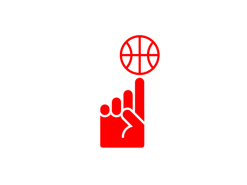 Fanball ® basket basketball fan hand hand fan isotipo logo sports titofolio titorama