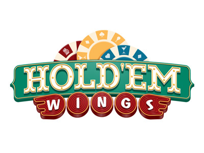 Hold'em Wings logo proposal. 3d bar brand casino hold holdem identity illustration logo titorama wings