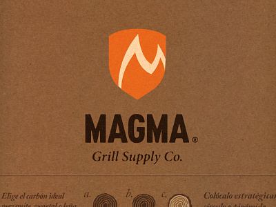 Magma - Grill Supply Co. / 2014 brand branding flama flame grill kraft label logo magma packaging titofolio