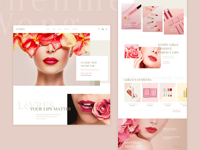 Cosmetic Product Web Design cosmetic design flat minimal ui ux web web design website
