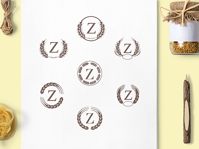 Logo «Zit» Inc agriculture badge brand branding development grain logo pencil work process