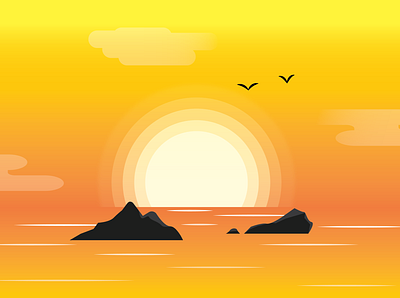 Warm sunrise design graphic design icon illustration vector