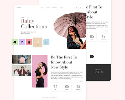 Flashion Landing Page - Eksploration desgin website design user interface designer fashion fashion storenwebsite fashion website store uiux user interface website website landing page