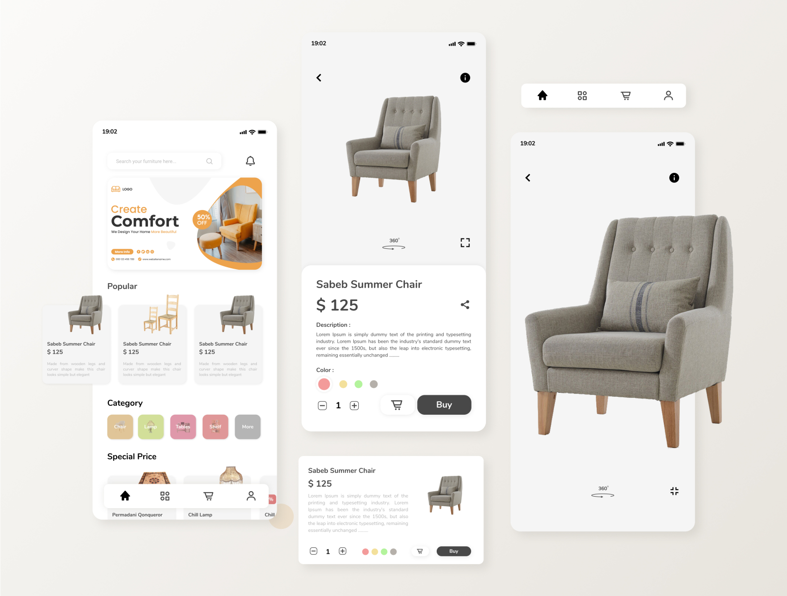 Furniture Mobile Apps - Exploration by Fahmi Auliya on Dribbble