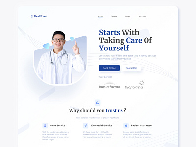 HealHome - Exploration amazing blue clean design designer doctor website exploration health landing page modern modern design trend ui ui design ui designer uiux designer user interface user interface design website