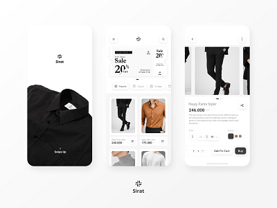 Sirat - Fashion Store branding clean creative design designer fashion grey illustration logo mobile apps mobile designer popular ui ui design ui designer uiux designer user interface user interface designer web design website