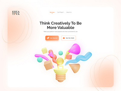 Kreativa - Digital Agency design designer digital agency exploration landing page mobile mobile app mobile designer orange ui design ui designer uiux designer user interface web web design web designer website website design white