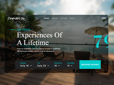 Hotel Landing Page daily ui design hotel landingpage ui uiux web webdesign