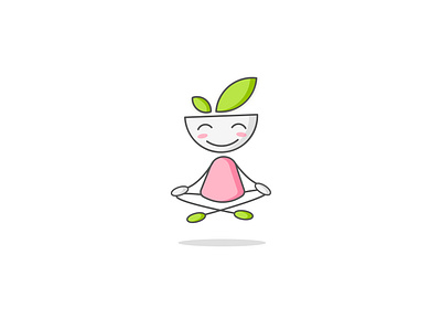 Healthy Food Mascot- Bowly bowl character design charcter cute design food illustration keto leaves logo masccot minimal outline pink plant salad veg vegan vegan food vegetables