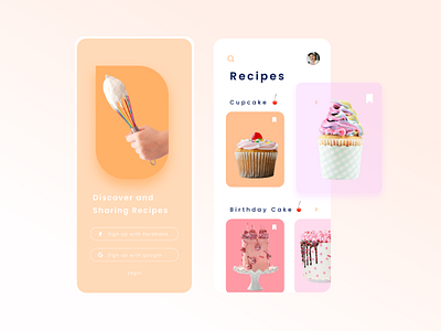 Cake Recipe App Design | dicover and sharing