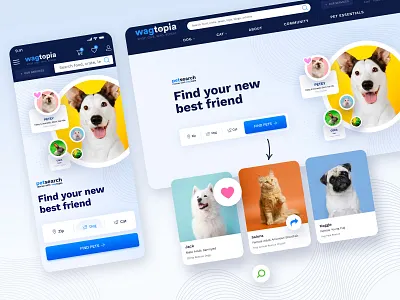 Find Pets (dog, cat, rabbit, hamster...) adopt animals branding cat design dog figma find find pets foster hamster pets search shelters sketch ui ux visual design web website