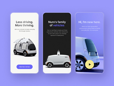 Nuro. Autonomous delivery vehicles. app autonomous delivery vehicles best car delivery design graphic design interface pp ua uc ui ut ux visual